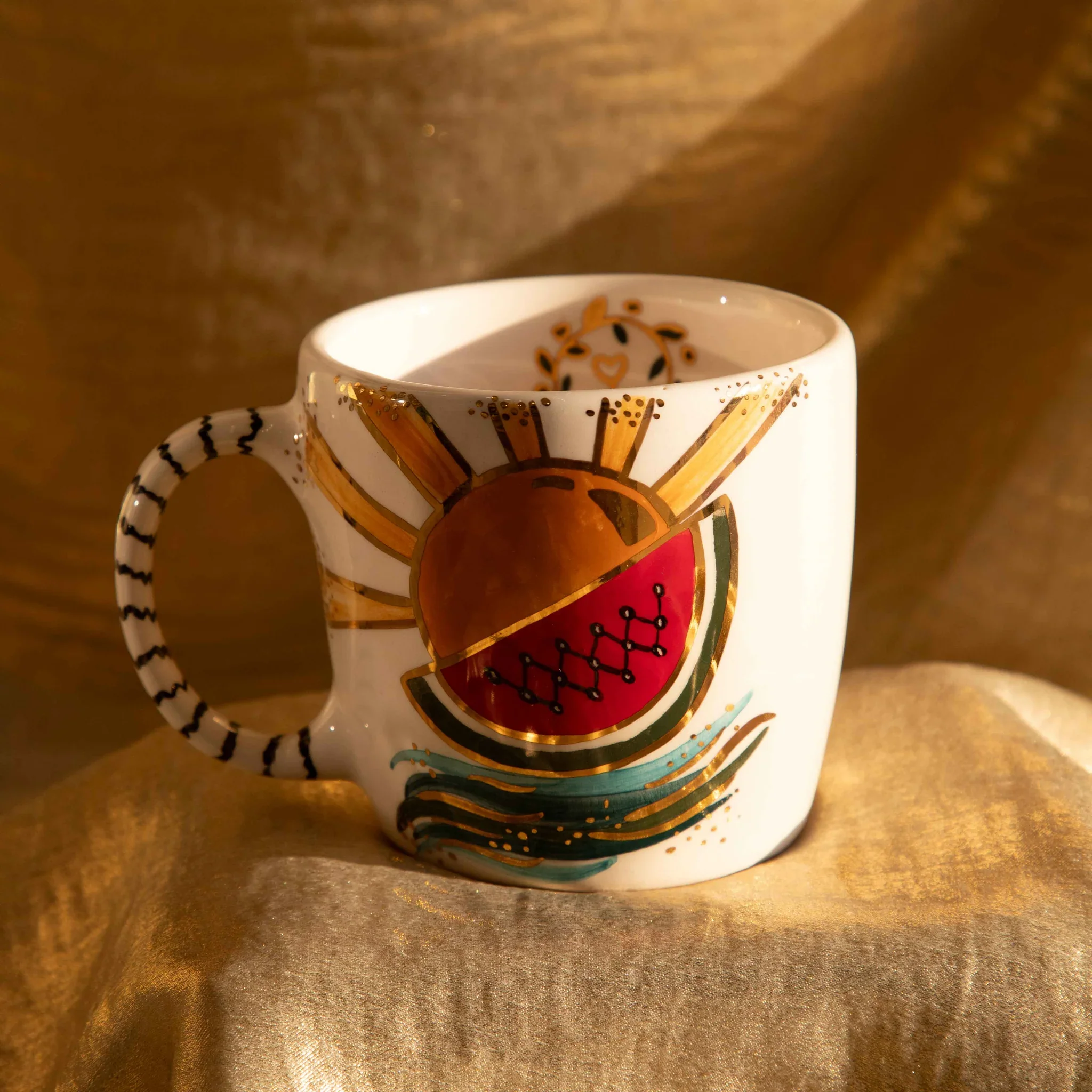 Sun & Watermelon Ceramic Mug - Image 2