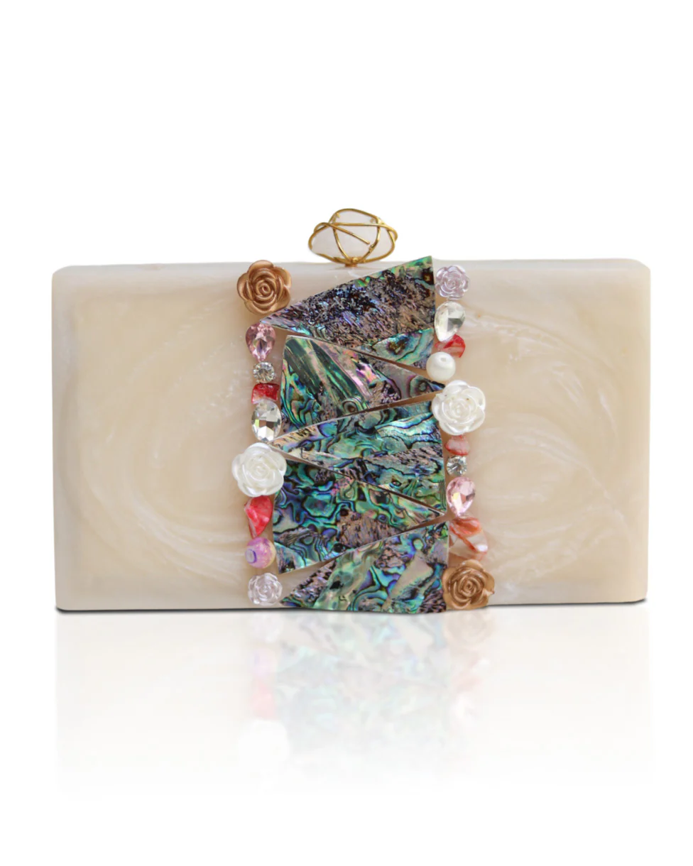 Talc Marble Look Resin Clutch