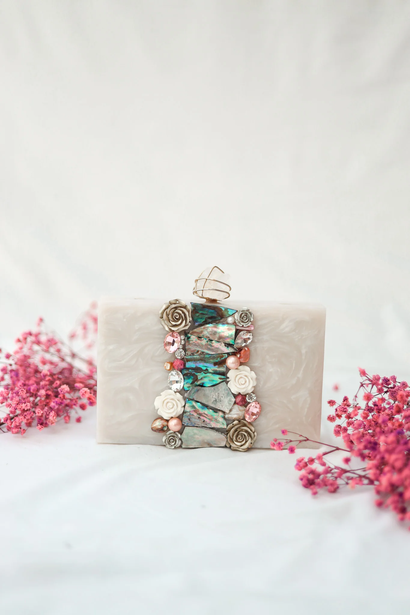 Talc Marble Look Resin Clutch - Image 3