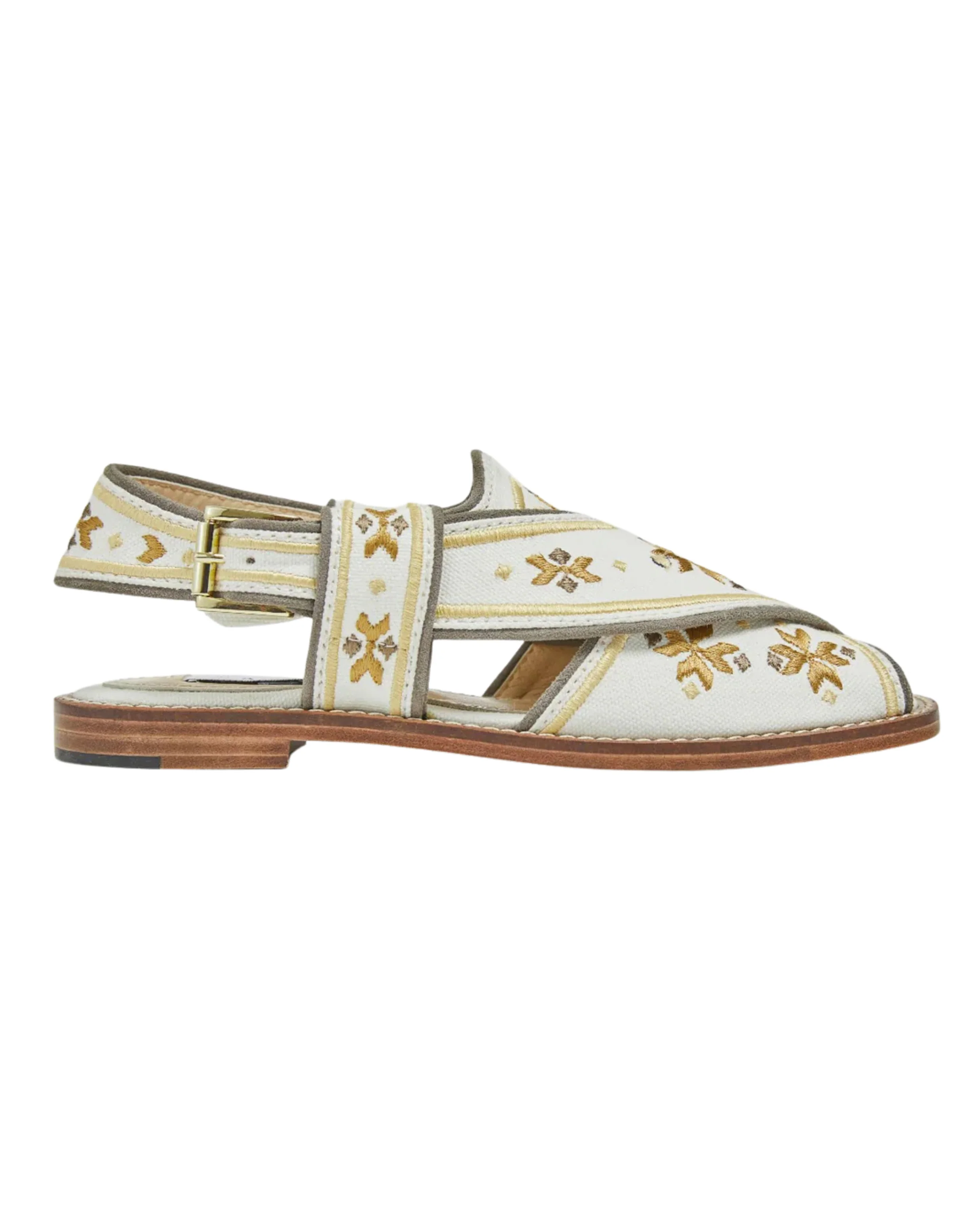 The White & Gold Swati Sandals - Image 3