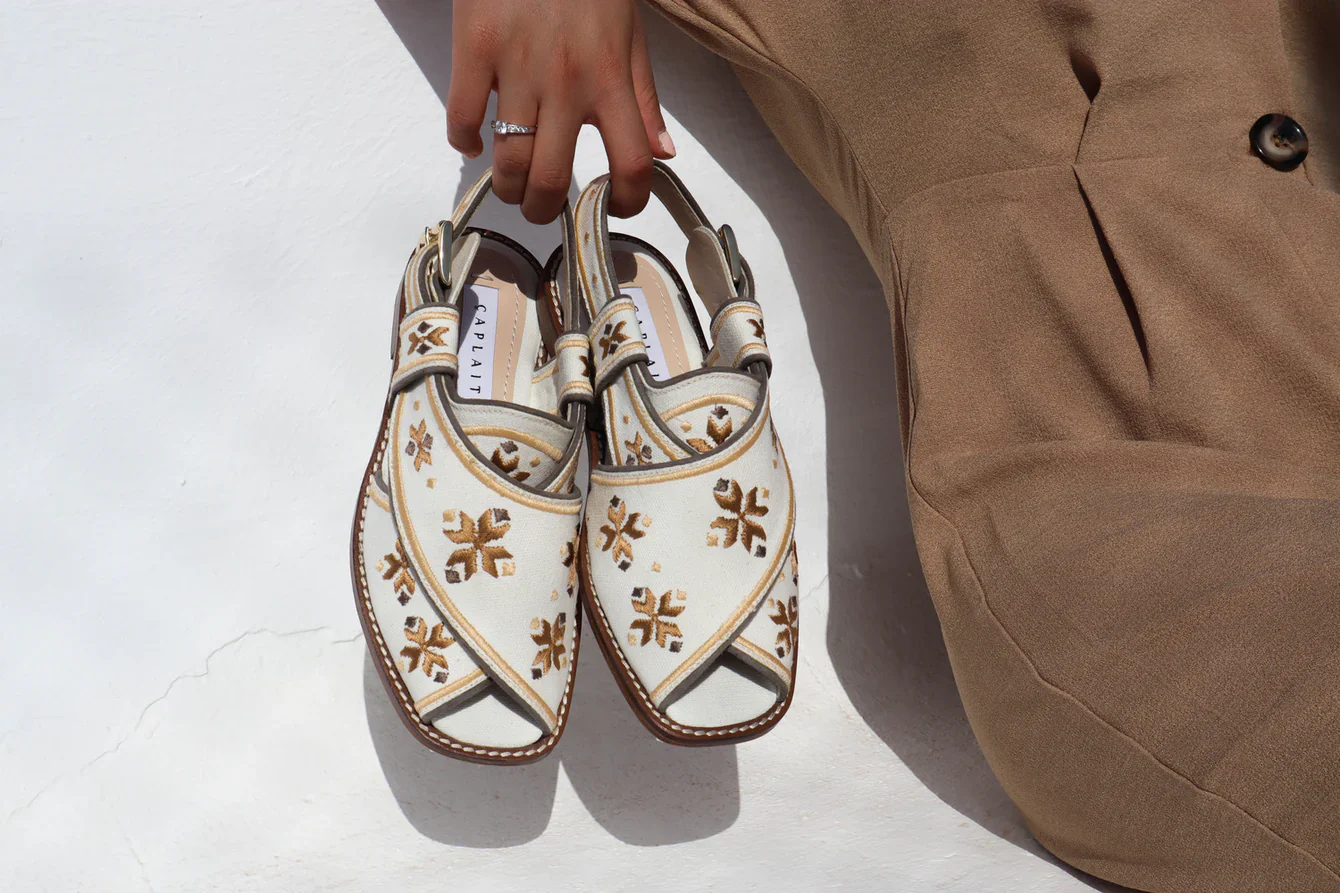 The White & Gold Swati Sandals - Image 4