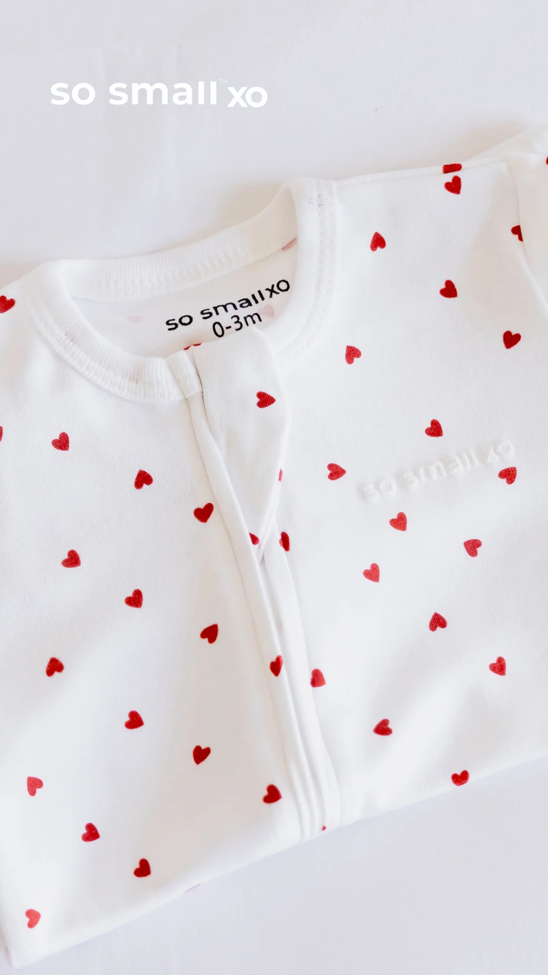 "Tiny Hearts" Zipper Footie - Image 6