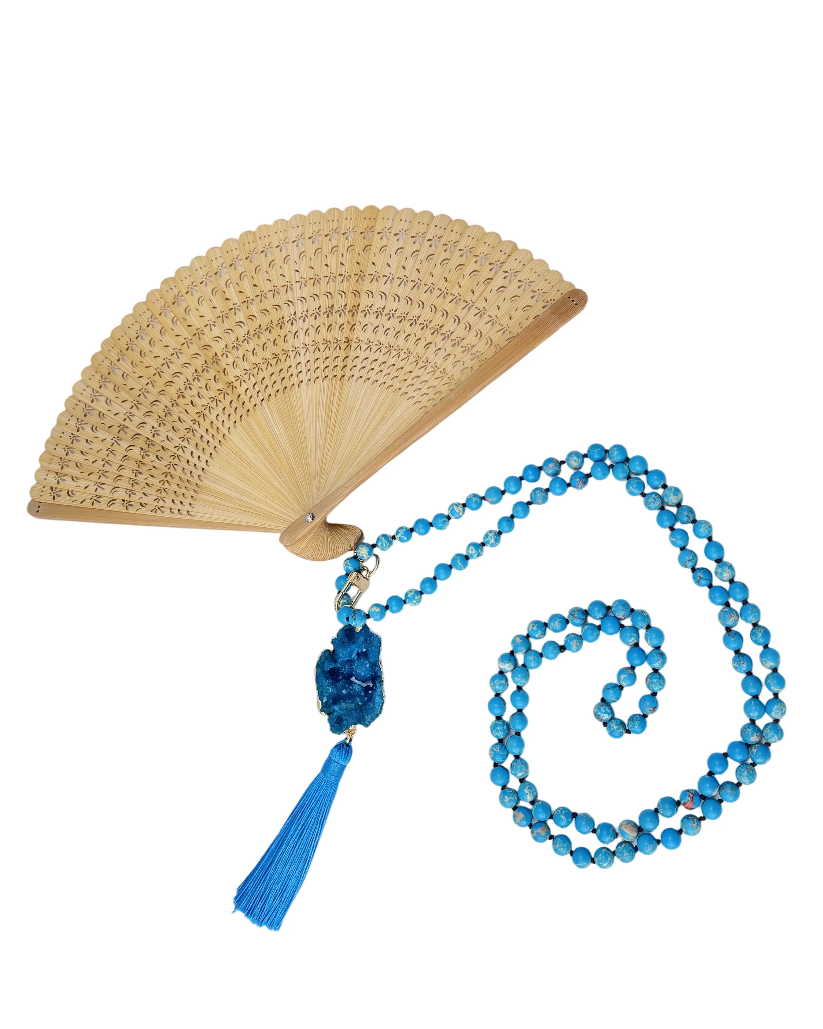Turquoise Bamboo Fantastique Fan