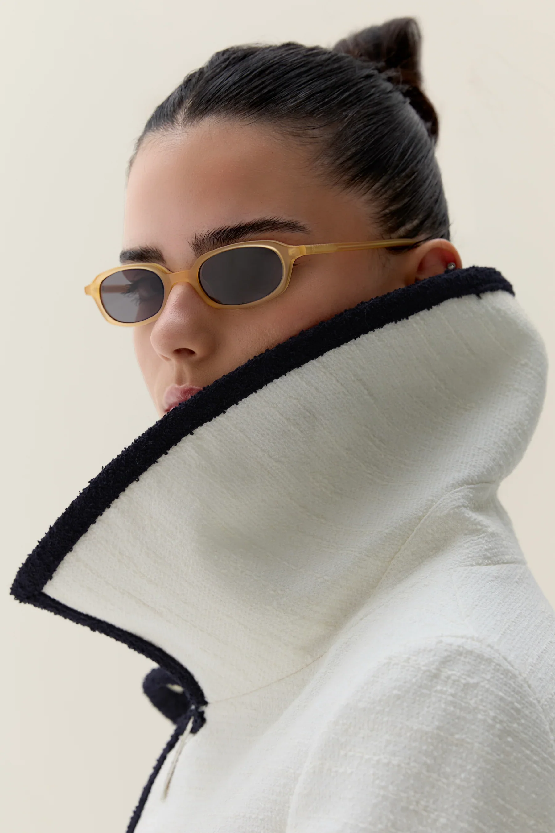 Unisex Ginza Canary Sunglasses | Matt Yellow & Grey - Image 4