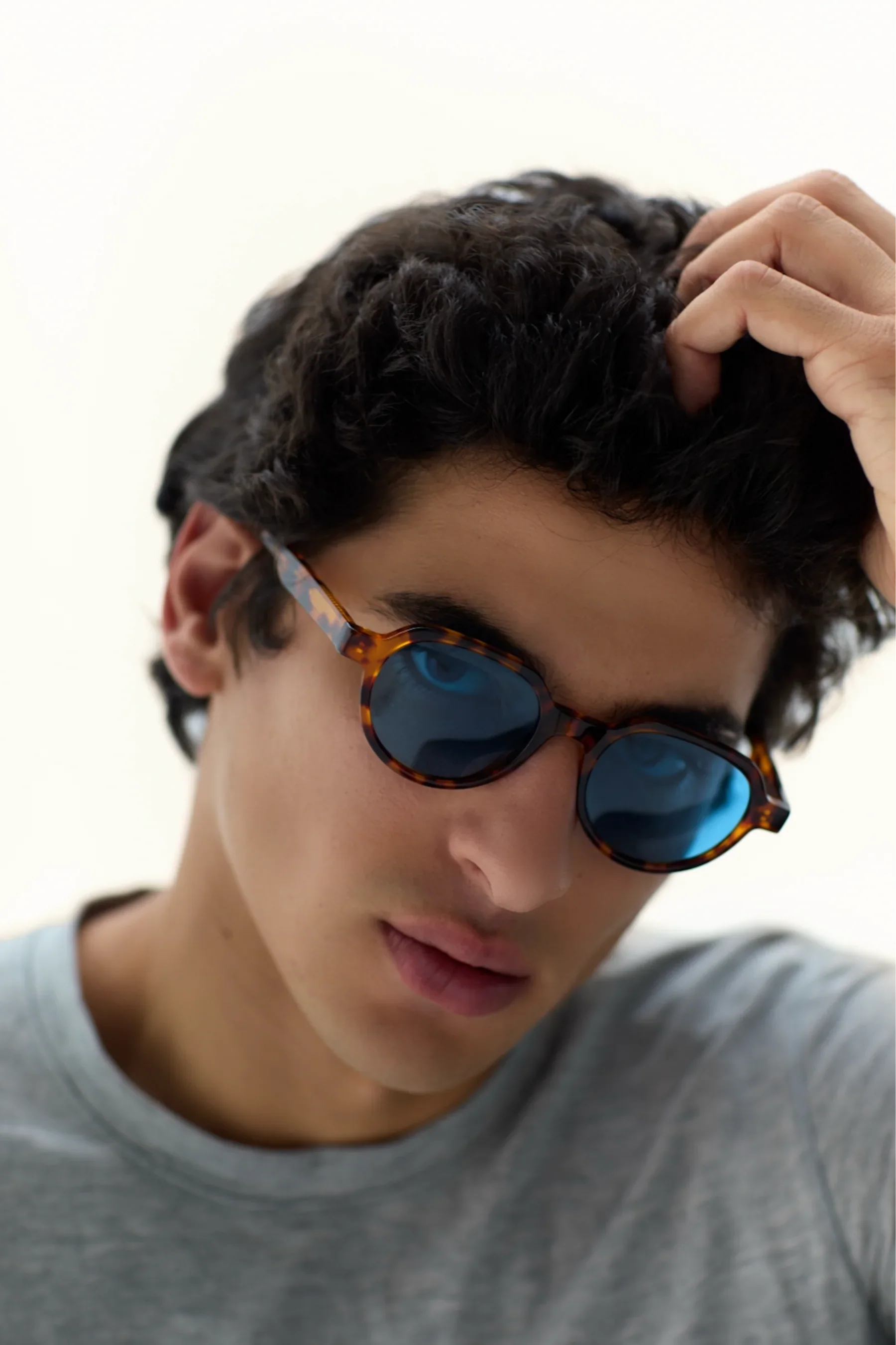 Unisex Mister C Cognac Sunglasses | Tortoise Blue - Image 5