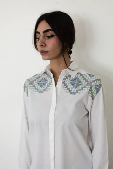 White Amulets Embroidered Shirt - Image 3