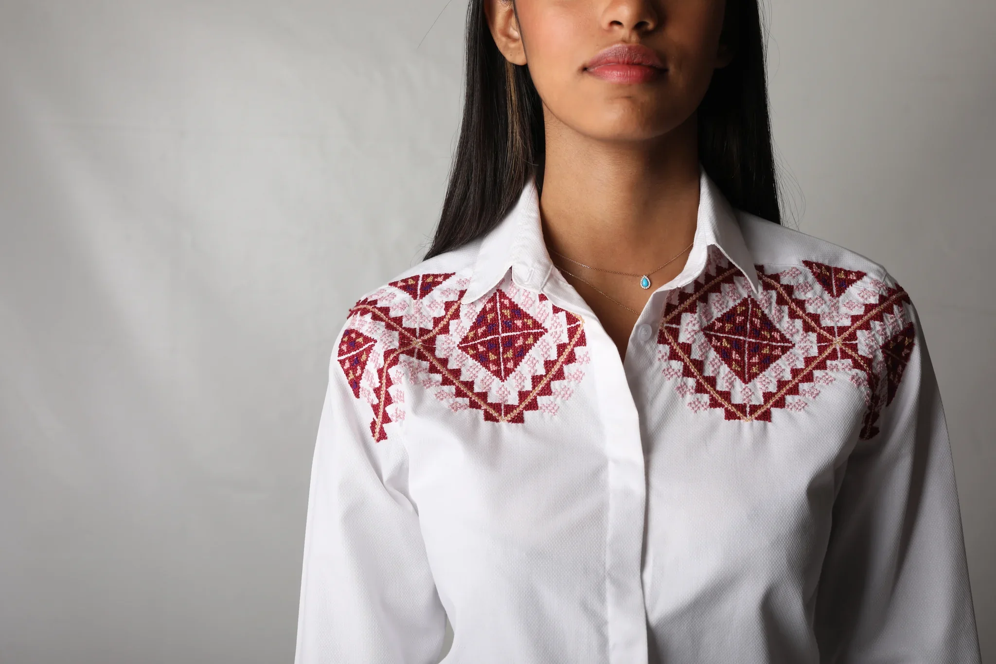 White Amulets Embroidered Shirt - Image 2