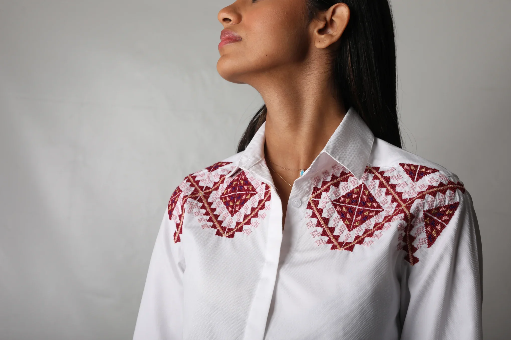White Amulets Embroidered Shirt - Image 4