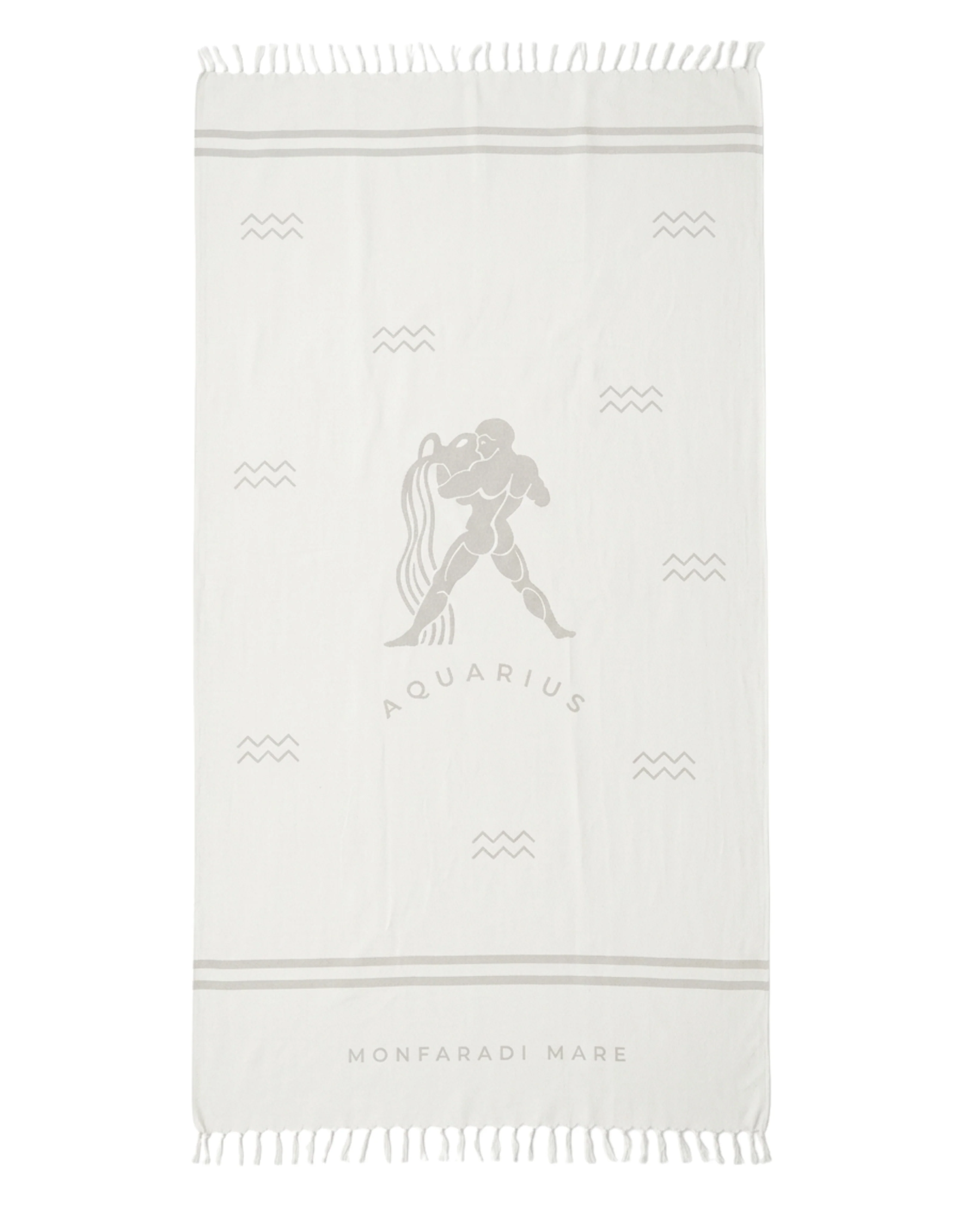 White Aquarius Beach Towel