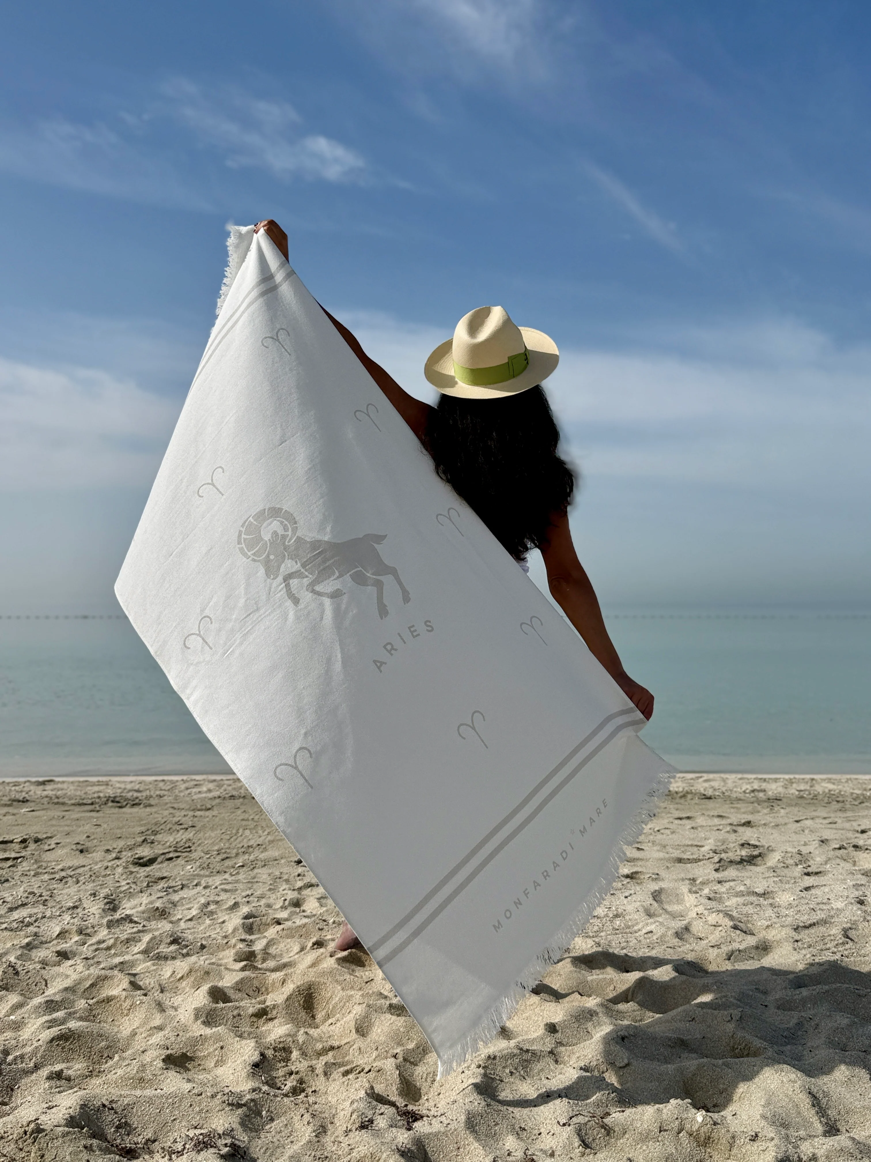 White Aries Beach Towel - Image 2
