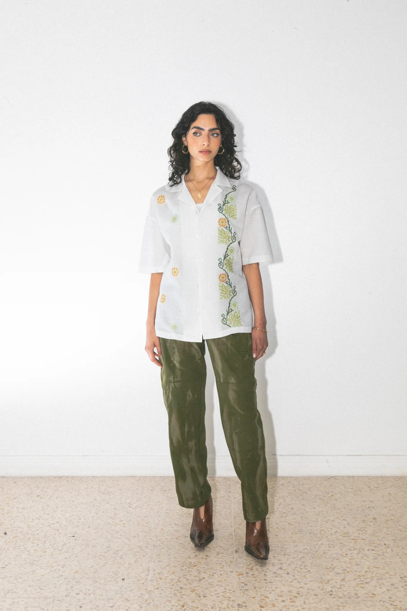 White Babunej Embroidered Shirt - Image 2