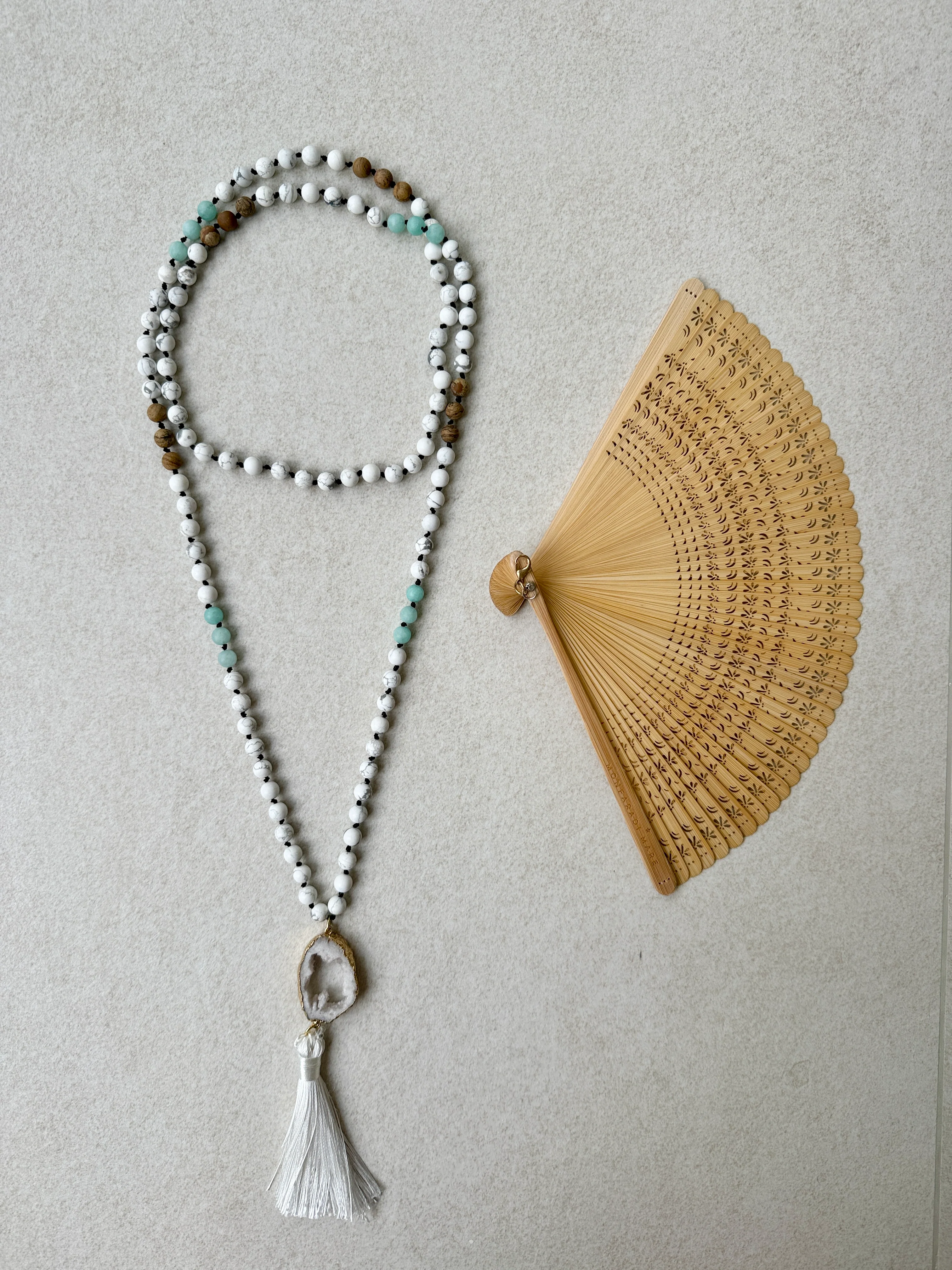 White Bamboo Fantastique Fan - Image 4