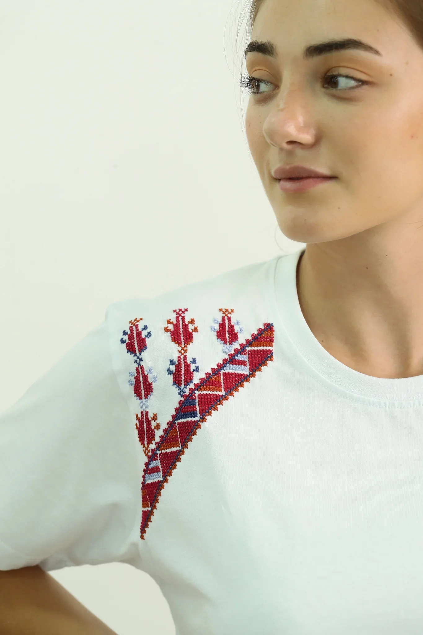 White Cypresses Embroidered T-Shirt - Image 2