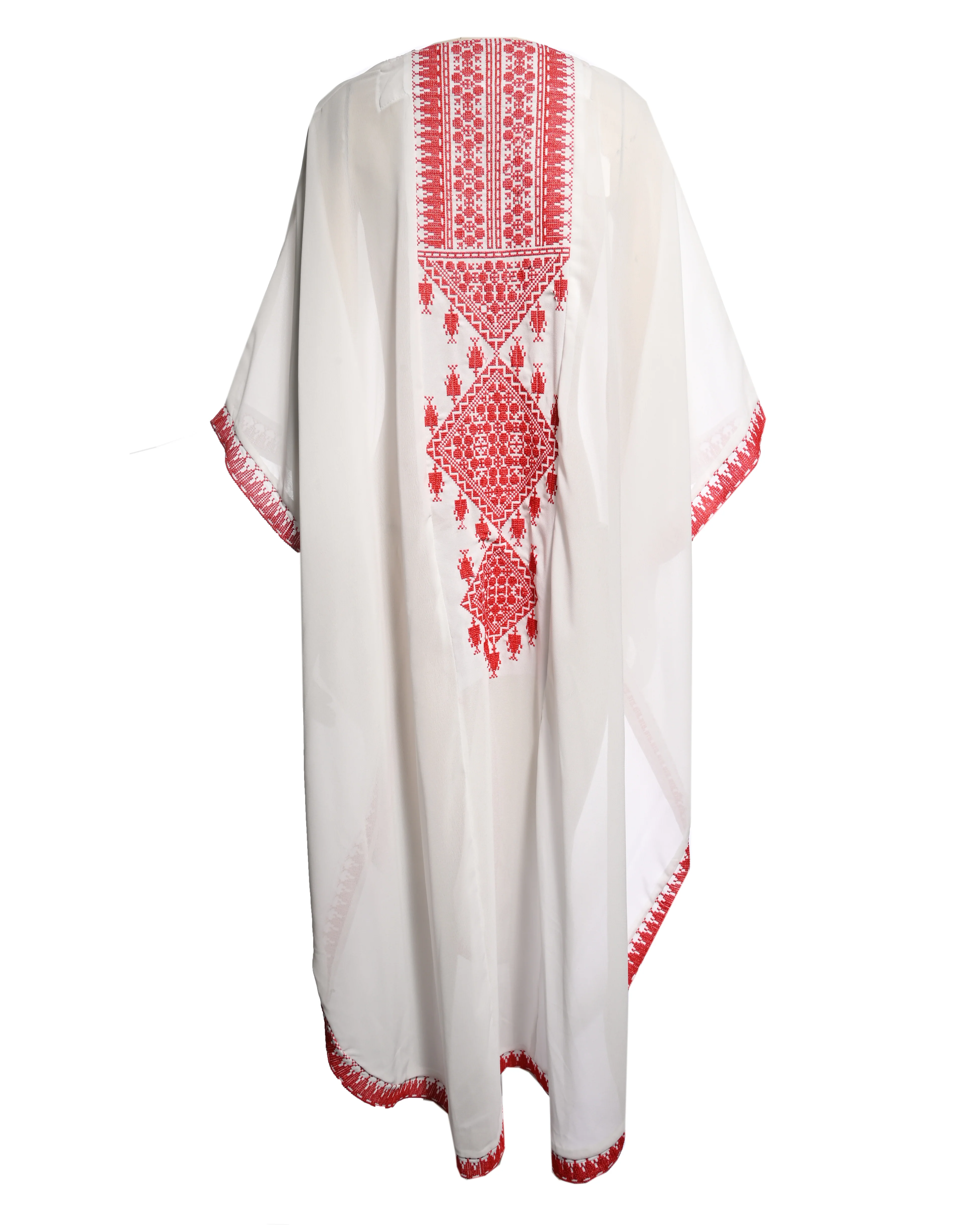 White Embroidered Abaya - Image 2