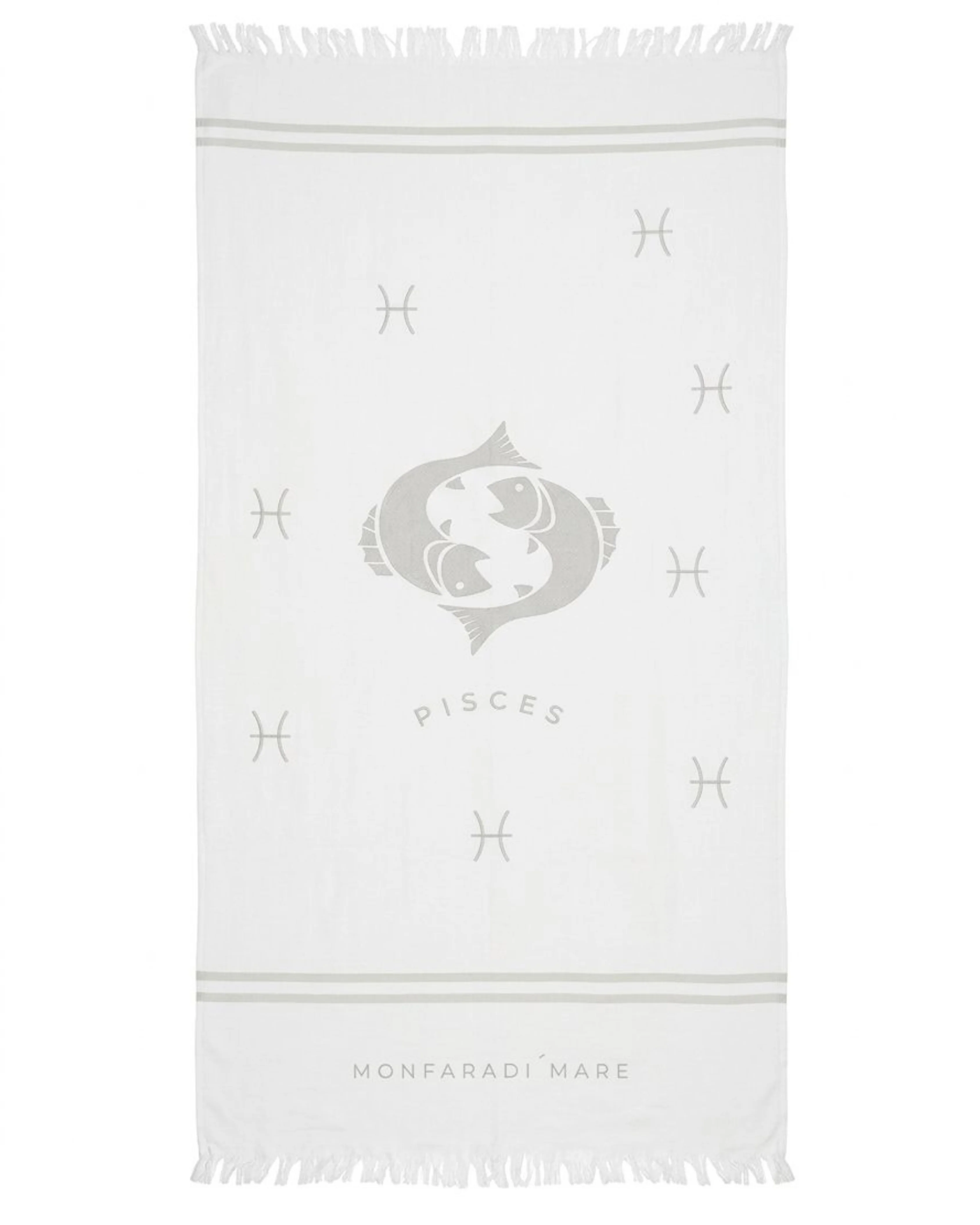 White Pisces Beach Towel