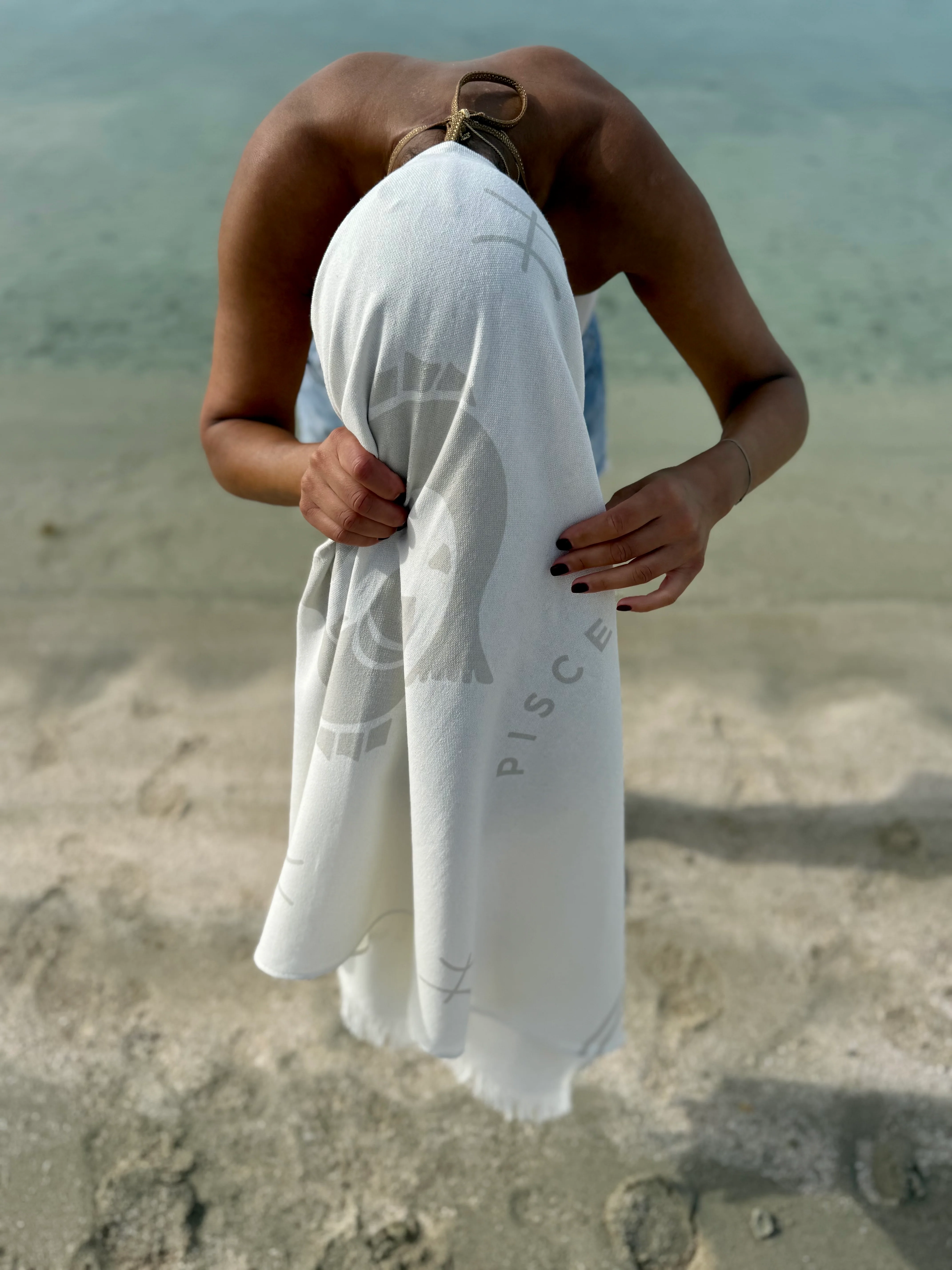 White Pisces Beach Towel - Image 3