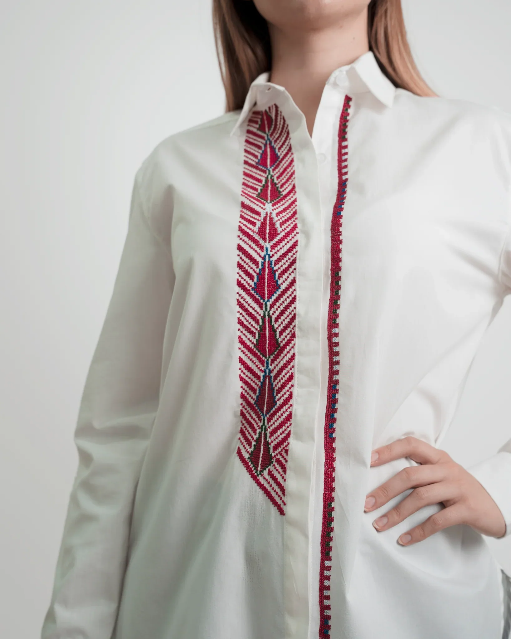 White Sabalat Embroidered Shirt - Image 2