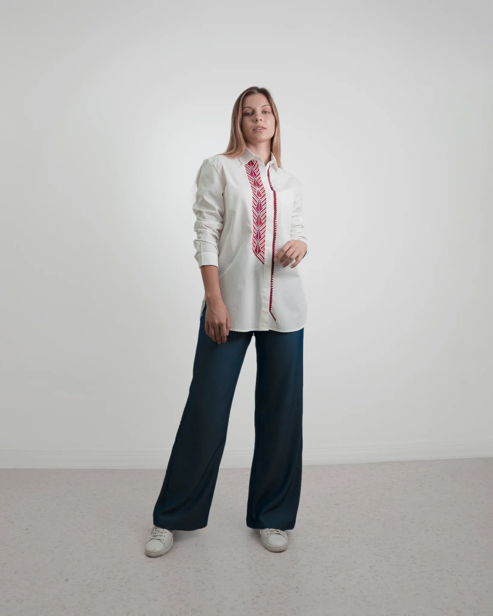 White Sabalat Embroidered Shirt - Image 3