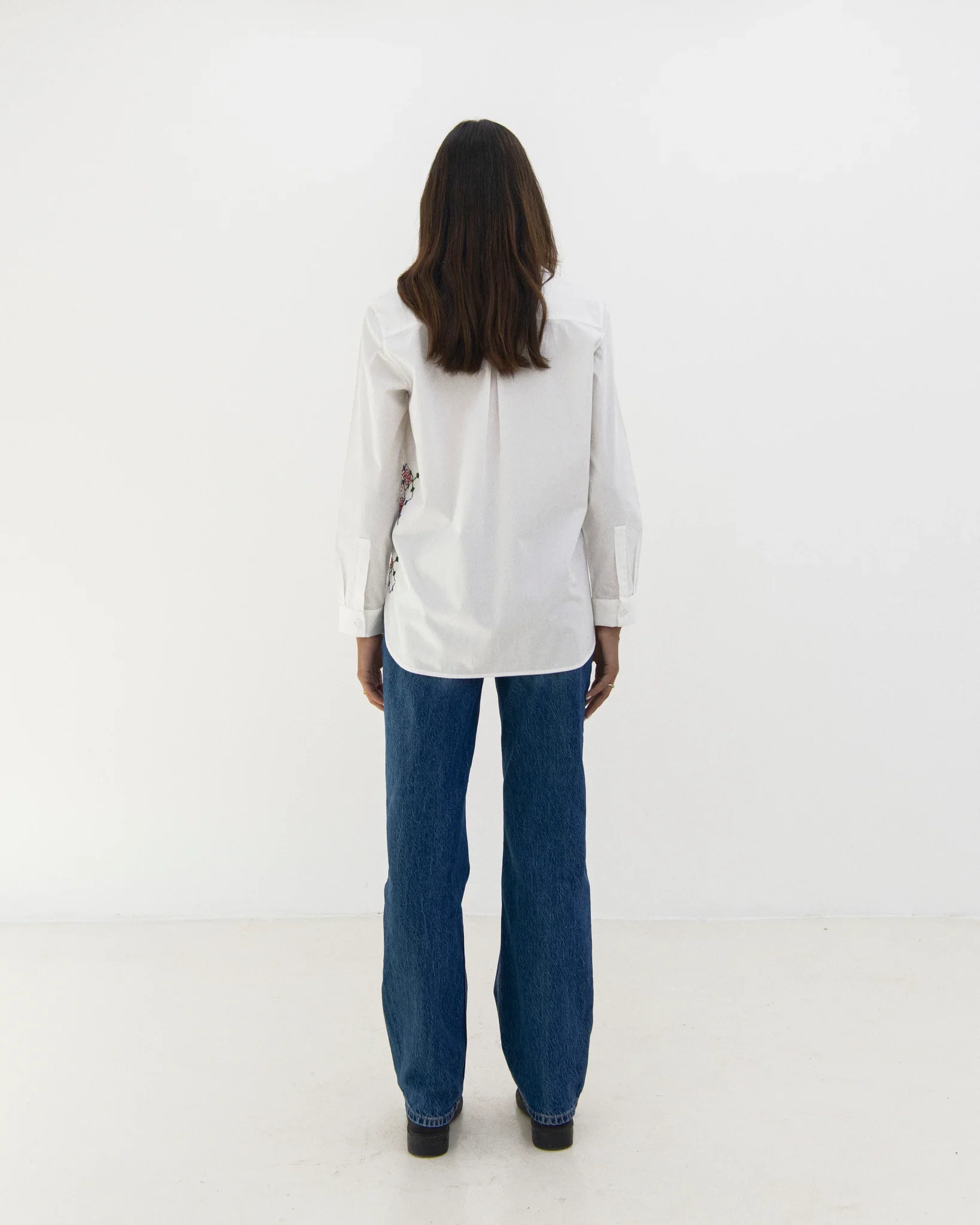 White Pomegranate Embroidered Shirt - Image 6