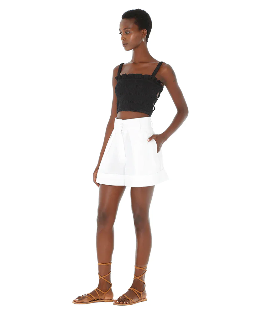 White Poplin Shorts
