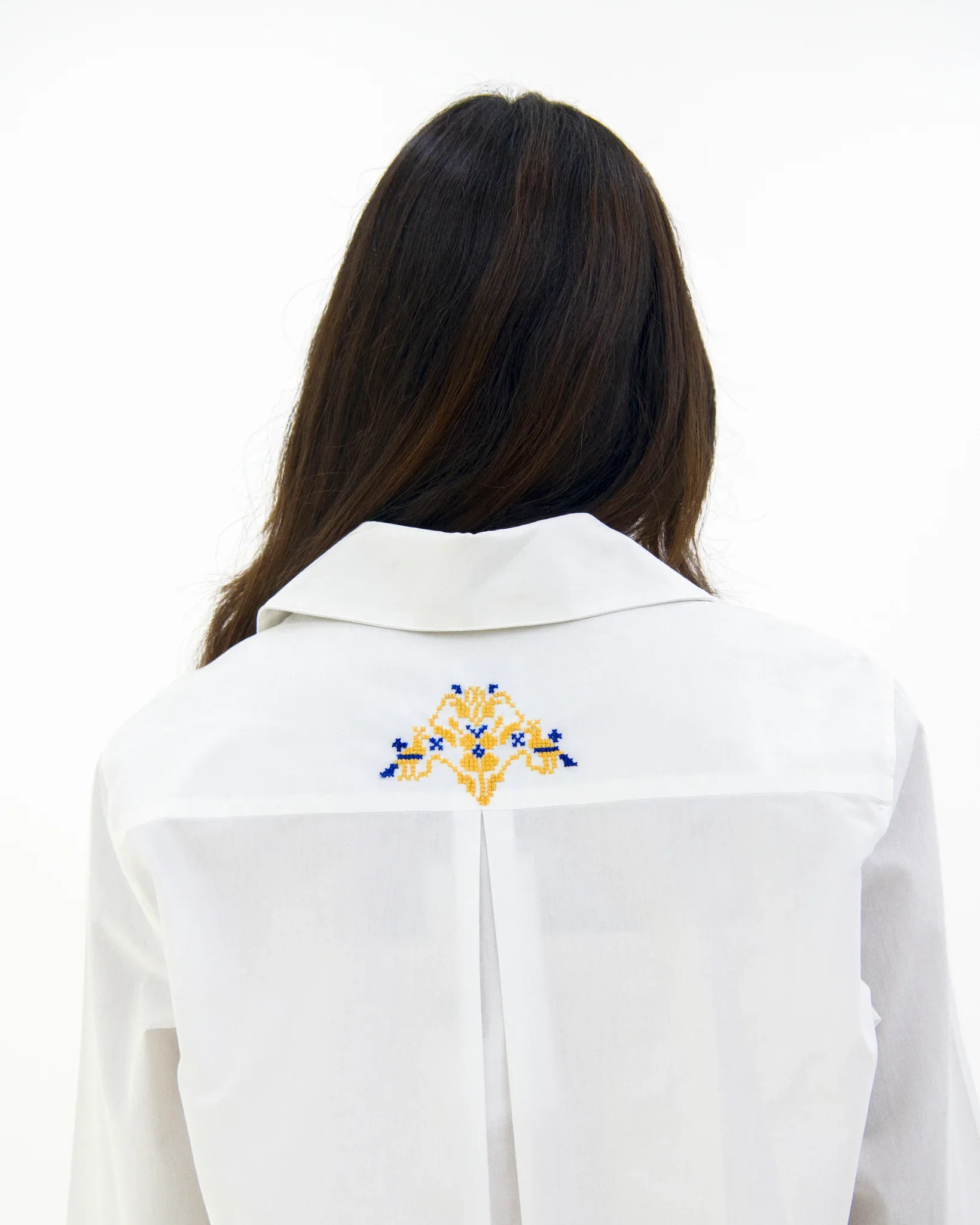 White Ramallah Flowers Embroidered Shirt - Image 2