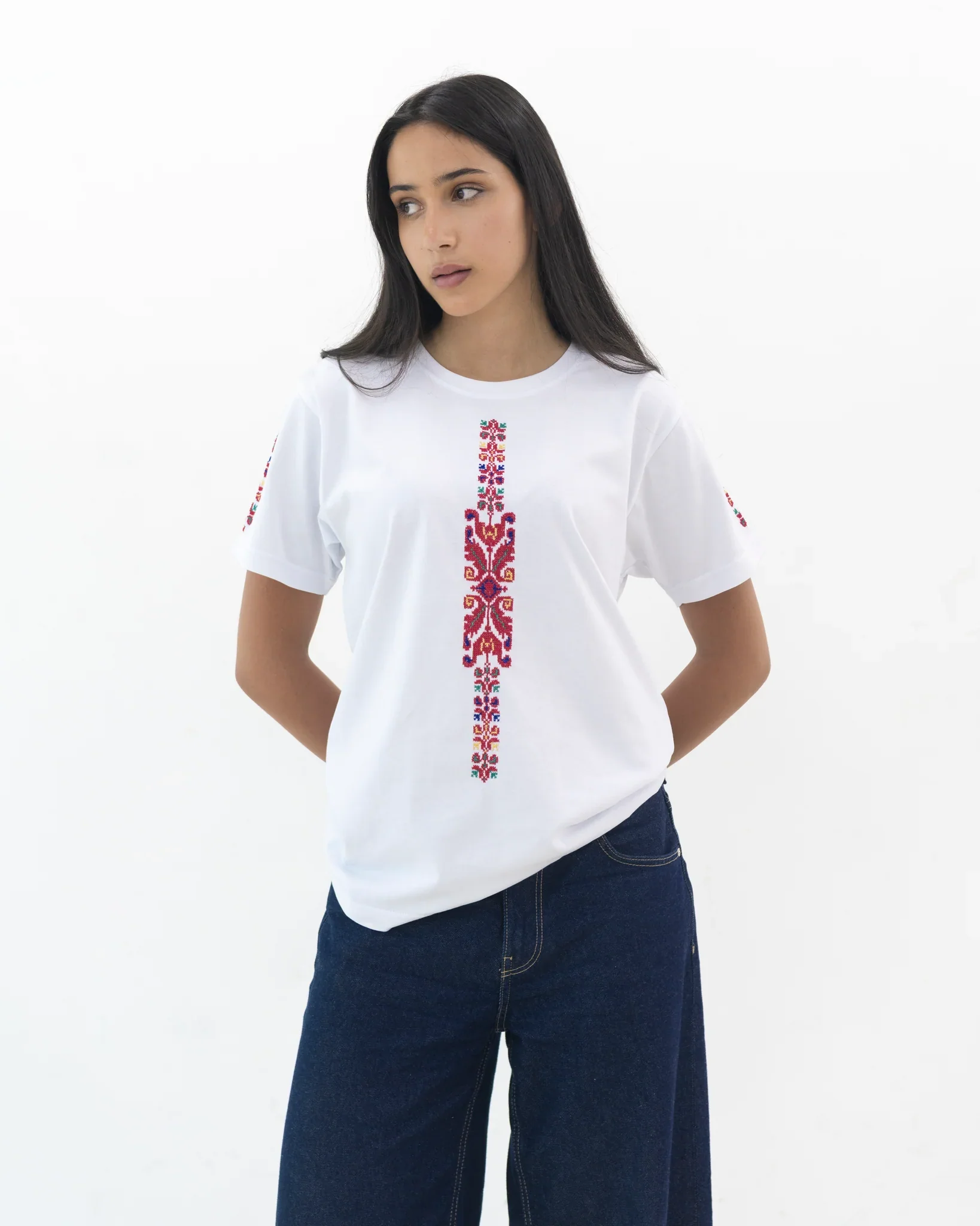 White Reflection Embroidered T-Shirt