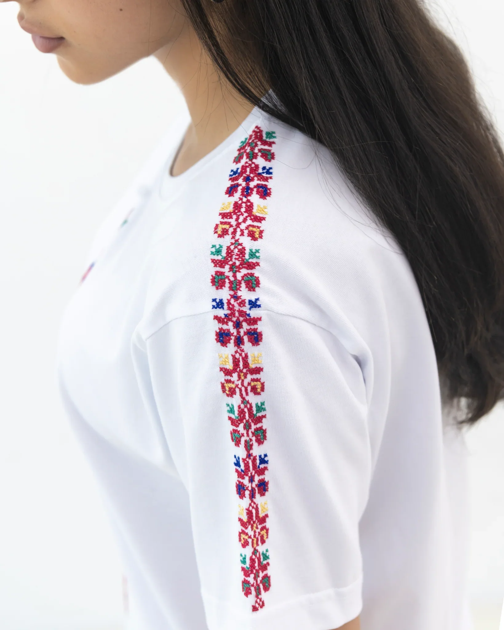 White Reflection Embroidered T-Shirt - Image 2