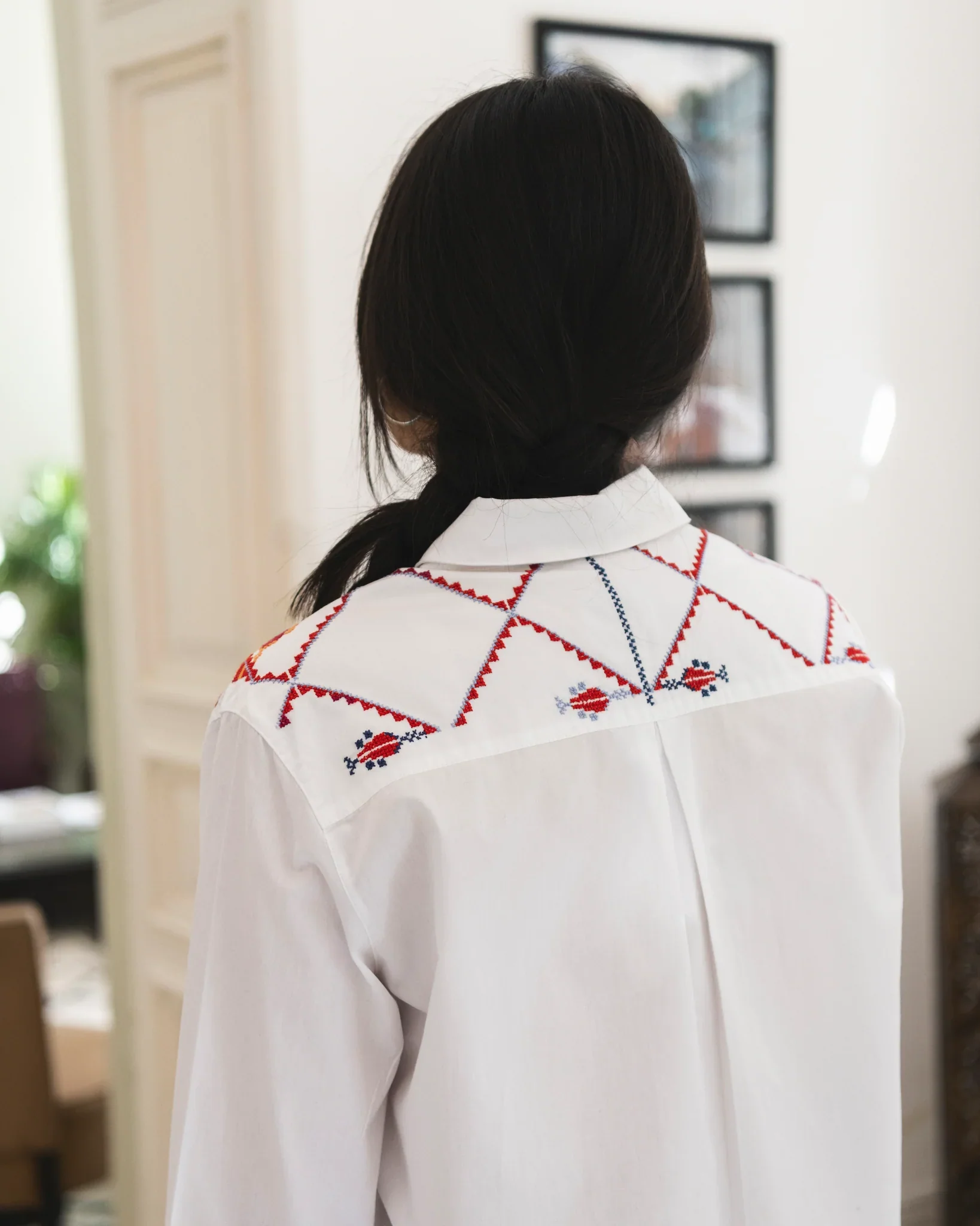 White Shallalat Embroidered Shirt - Image 3