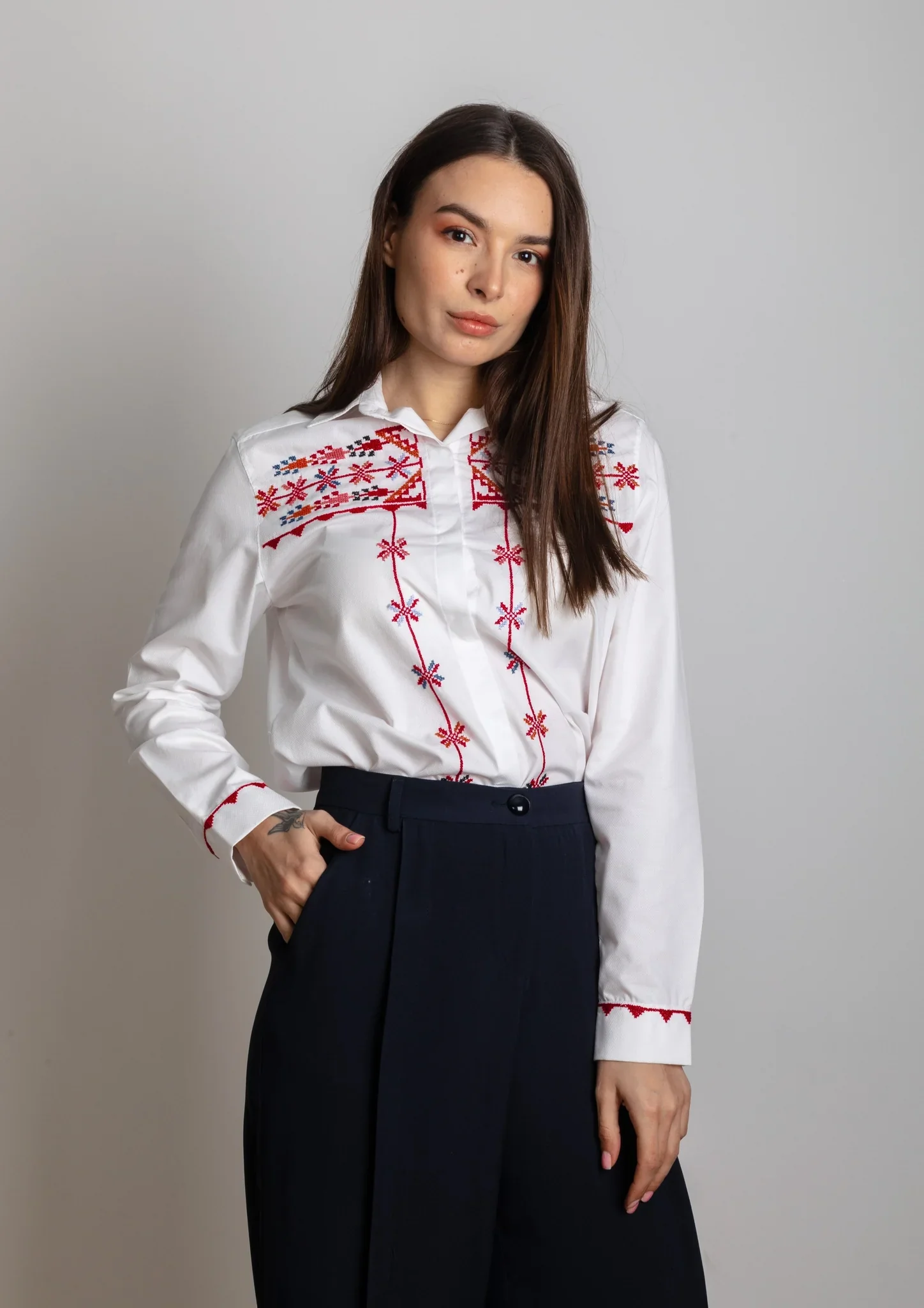 White Sinsal Ward Embroidered Shirt - Image 4