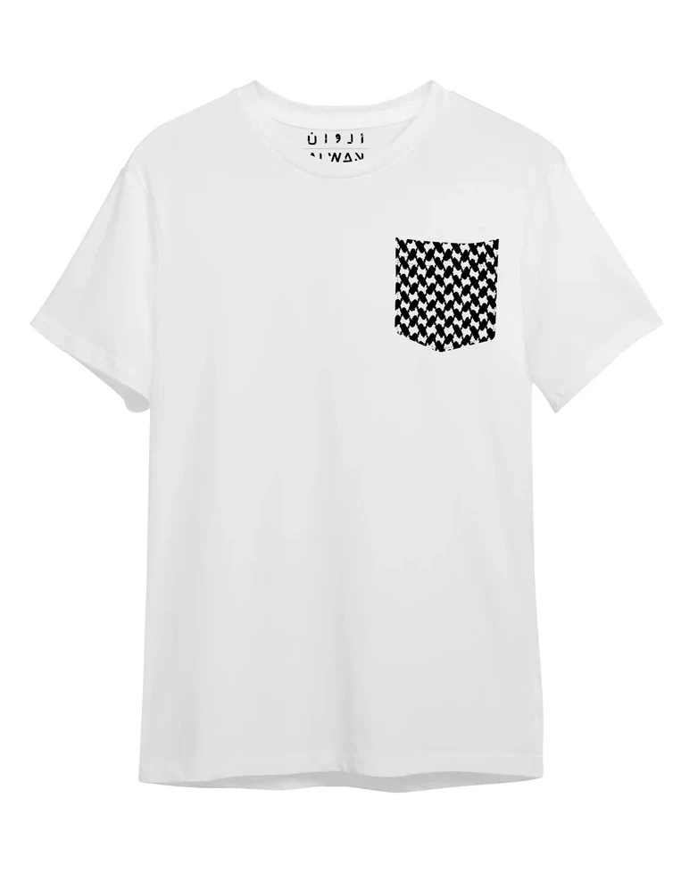 White T-Shirt | Black Kufiya