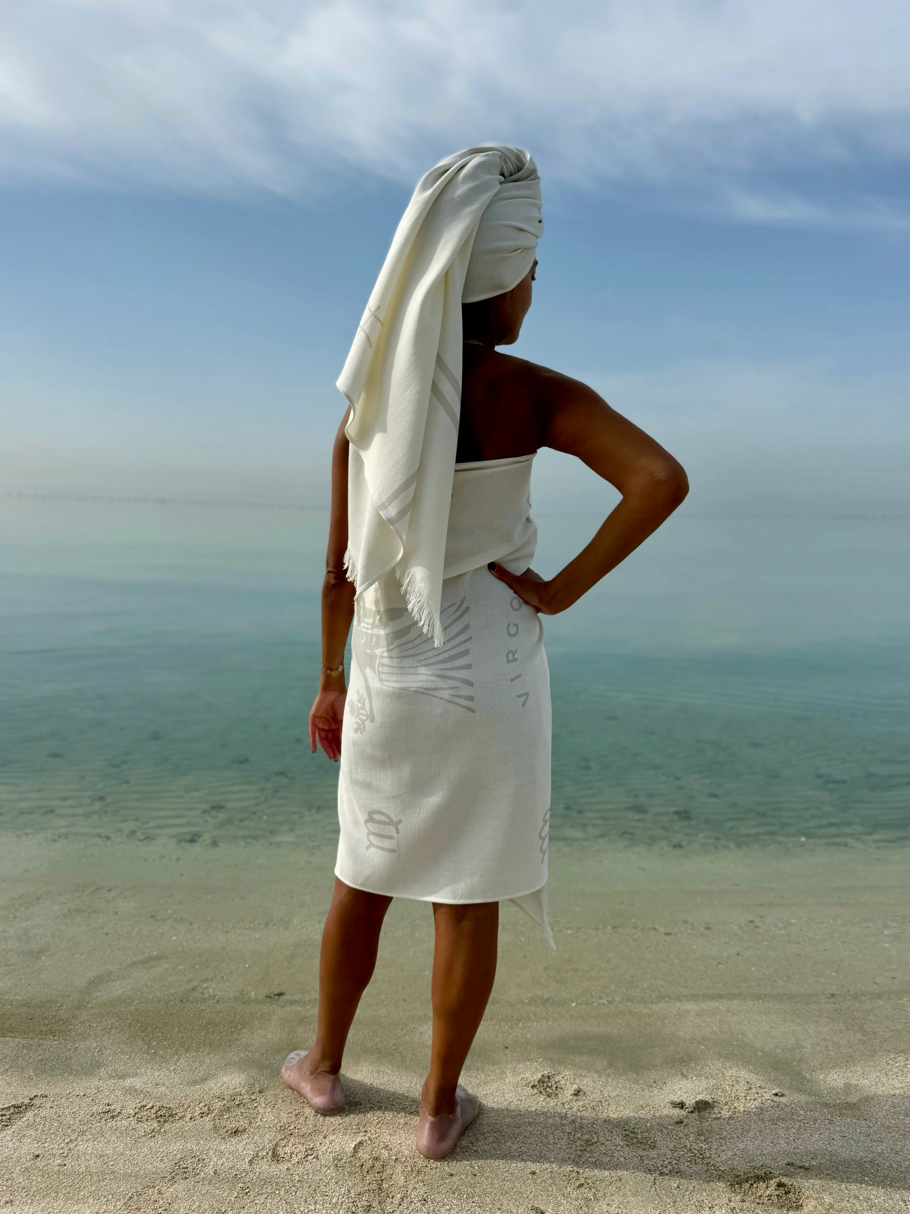 White Virgo Beach Towel - Image 4