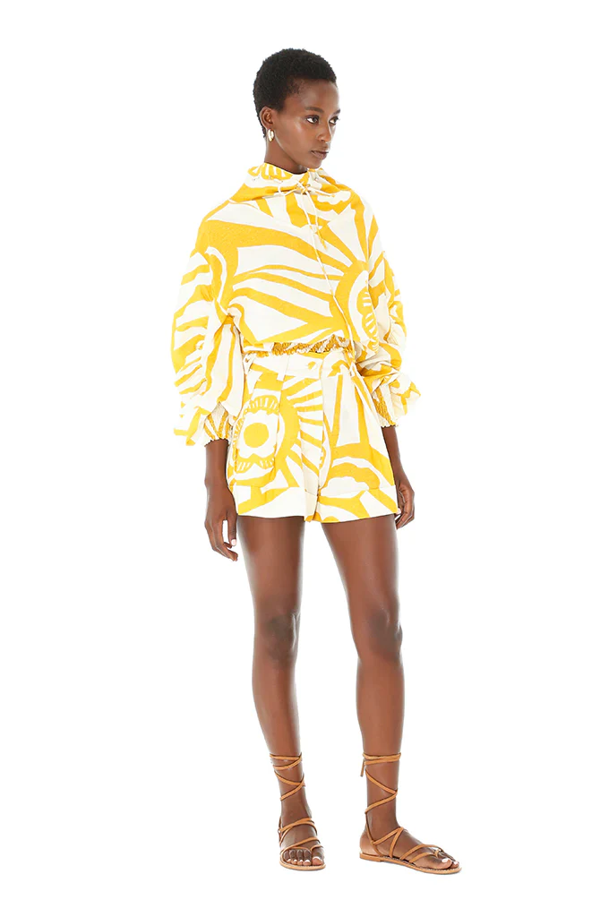 Yellow Linden Pleated Shorts - Image 3