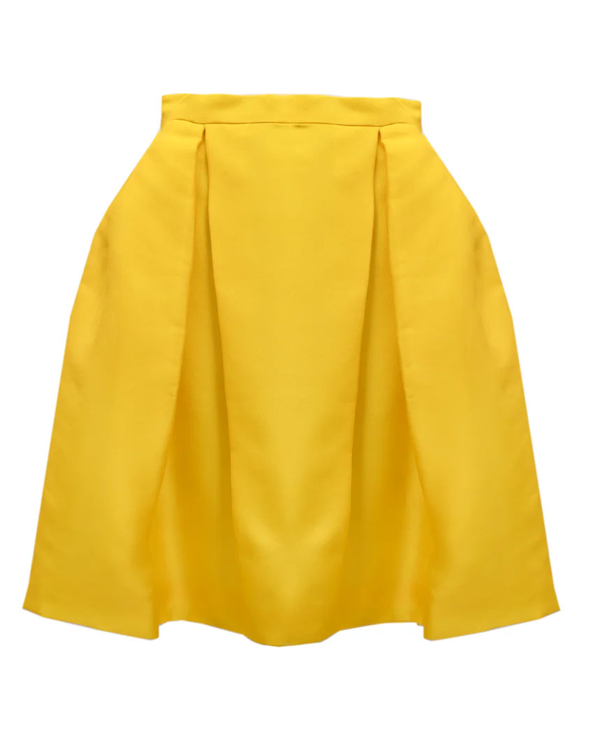 Pre-Loved Ingie Yellow Peplum Top & Pleated Midi Skirt Set - Image 3