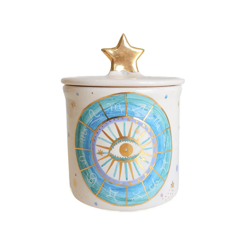 Zodiac Eye Ceramic Jar